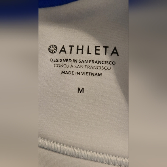 Athleta Breathe Longline Bra - Sports Gray/Silver with Blue Trim - Picture 4 of 4